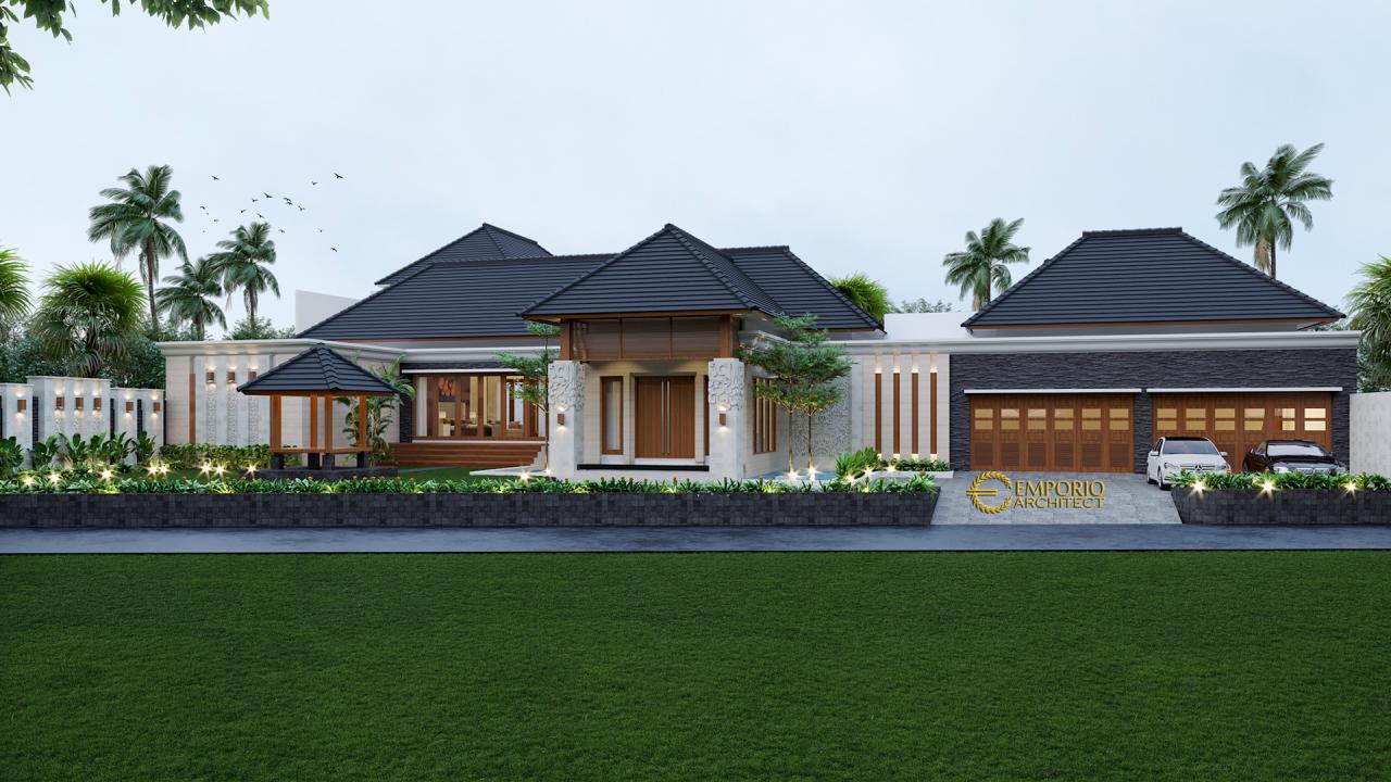 Desain rumah Villa Bali 1 lantai milik Ibu Adityan di Kalimantan Timur