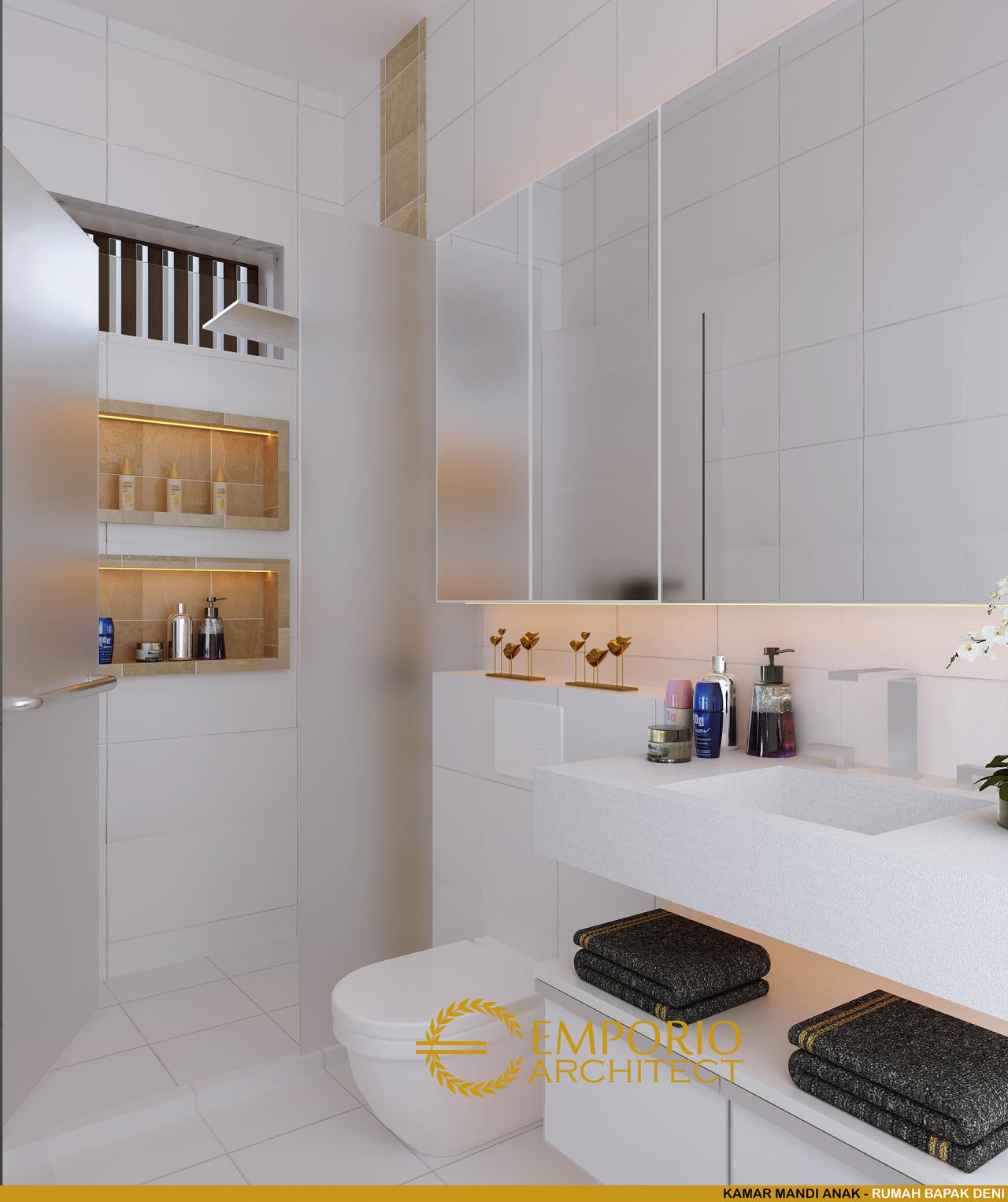 Desain Kamar Mandi Anak Rumah Modern 2 Lantai Bapak Deni di Karawang, Jawa Barat 19