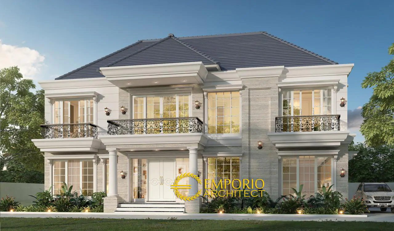 Desain Tampak Depan Rumah Classic 2 Lantai Bapak Feris di Kepulauan Bangka Belitung 9768