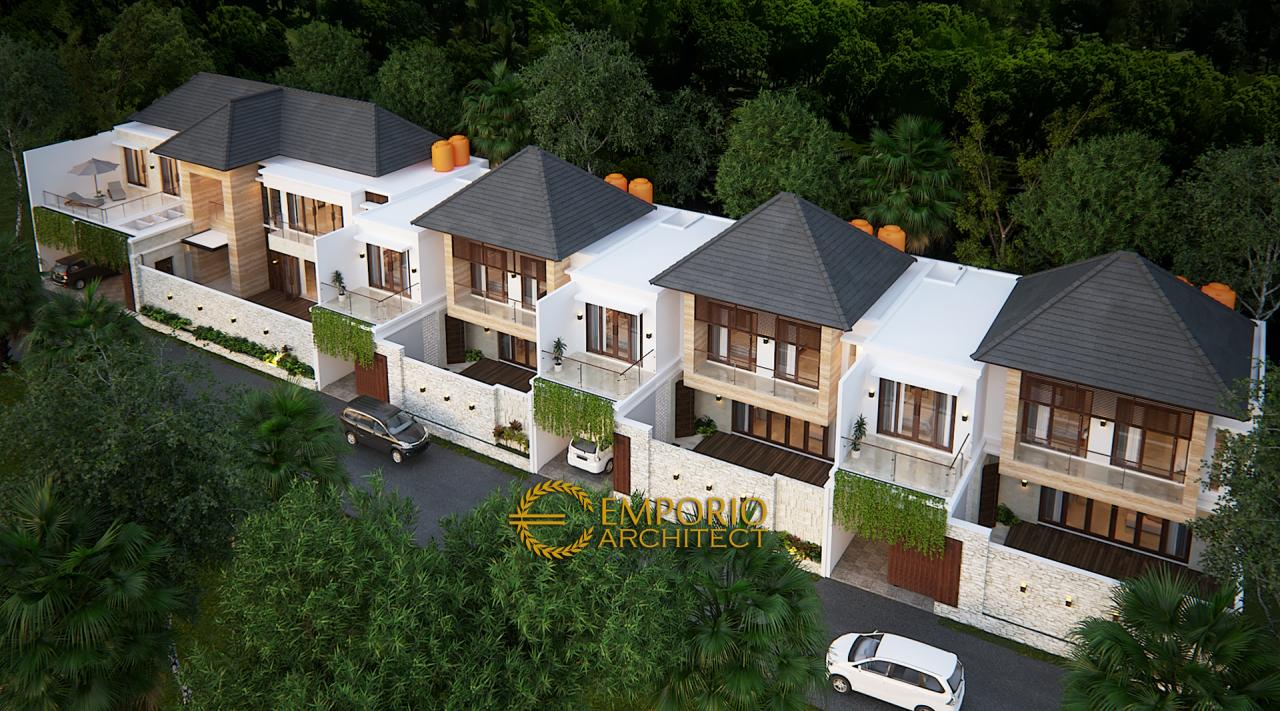 Desain Birdeye View Kompleks Villa Modern 2 Lantai Ibu Lenny (Seminyak East Development) di Kerobokan, Badung, Bali 6