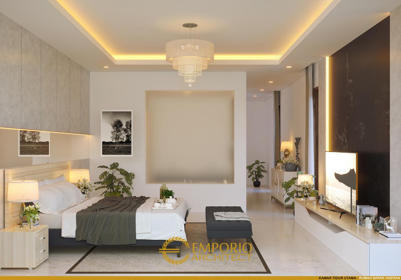 Desain Kamar Tidur Utama Rumah Villa Bali 2 Lantai Bapak Haeran di Kota Baru, Kalimantan Selatan 5
