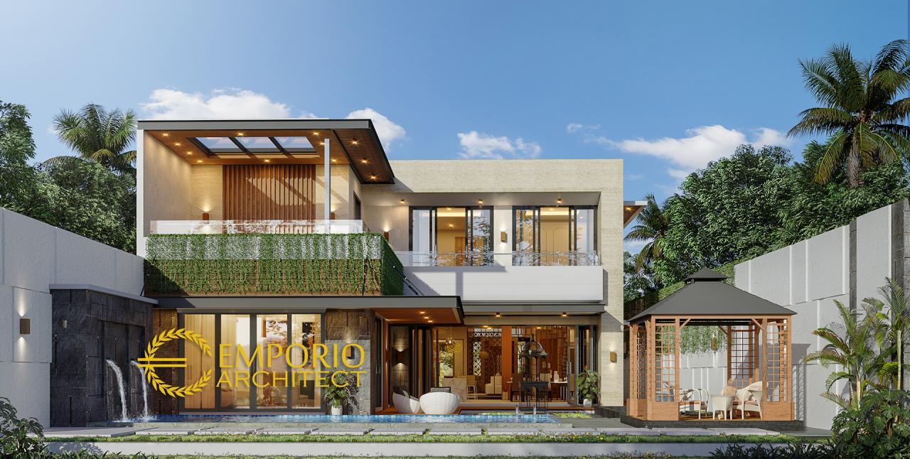 Desain Tampak Belakang Rumah Modern 2 Lantai Bapak Irvan di Kuningan, Jawa Barat 2