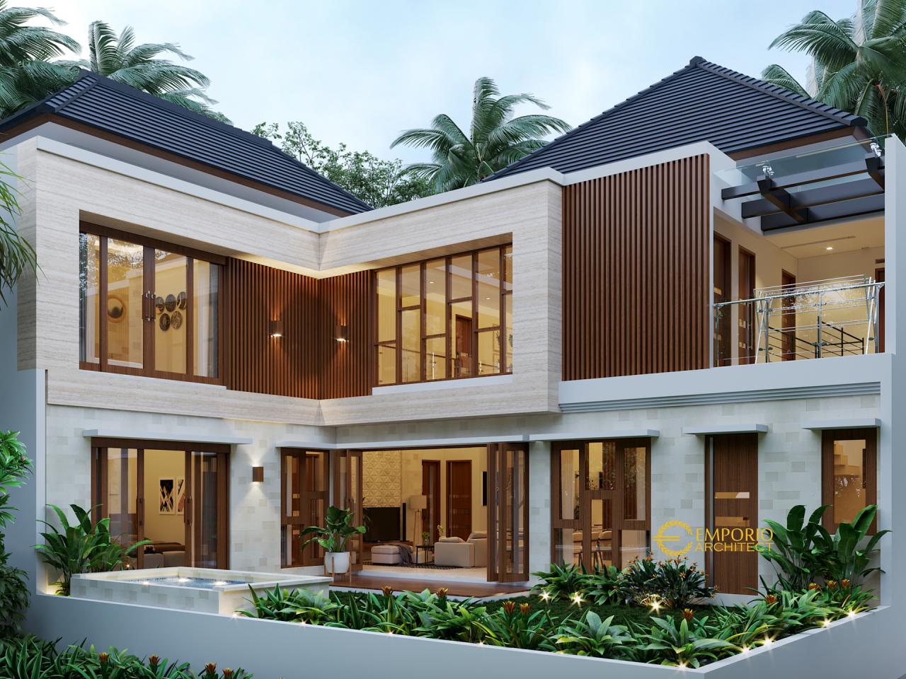 Desain Tampak Belakang Rumah Modern 2 Lantai Bapak Sigit II di Madiun, Jawa Timur 2