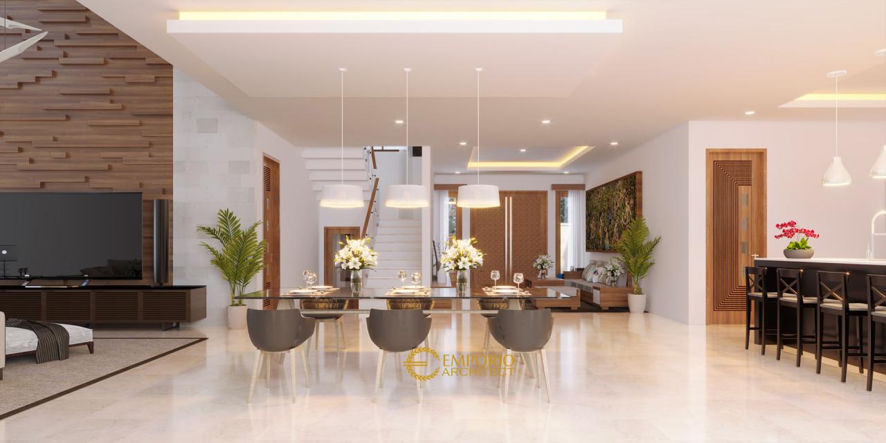 Desain Ruang Makan Rumah Villa Bali 2 Lantai Ibu Putri di Makassar 3