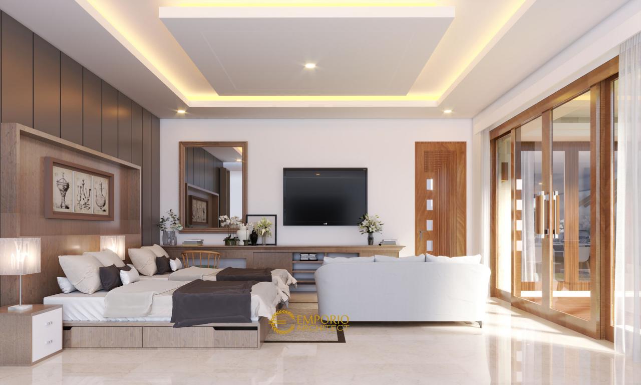 Desain Kamar Tidur 1 Rumah Villa Bali 2 Lantai Ibu Putri di Makassar 4