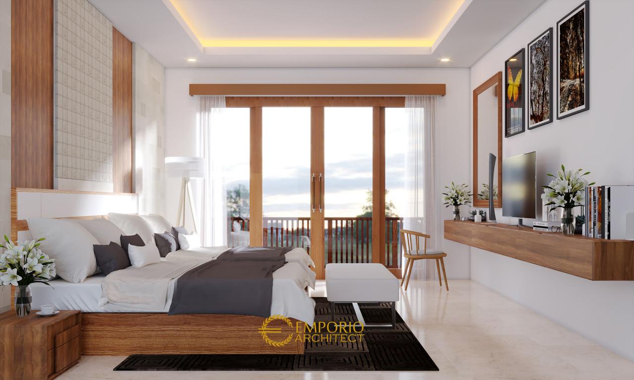 Desain Kamar Tidur 2 Rumah Villa Bali 2 Lantai Ibu Putri di Makassar 5