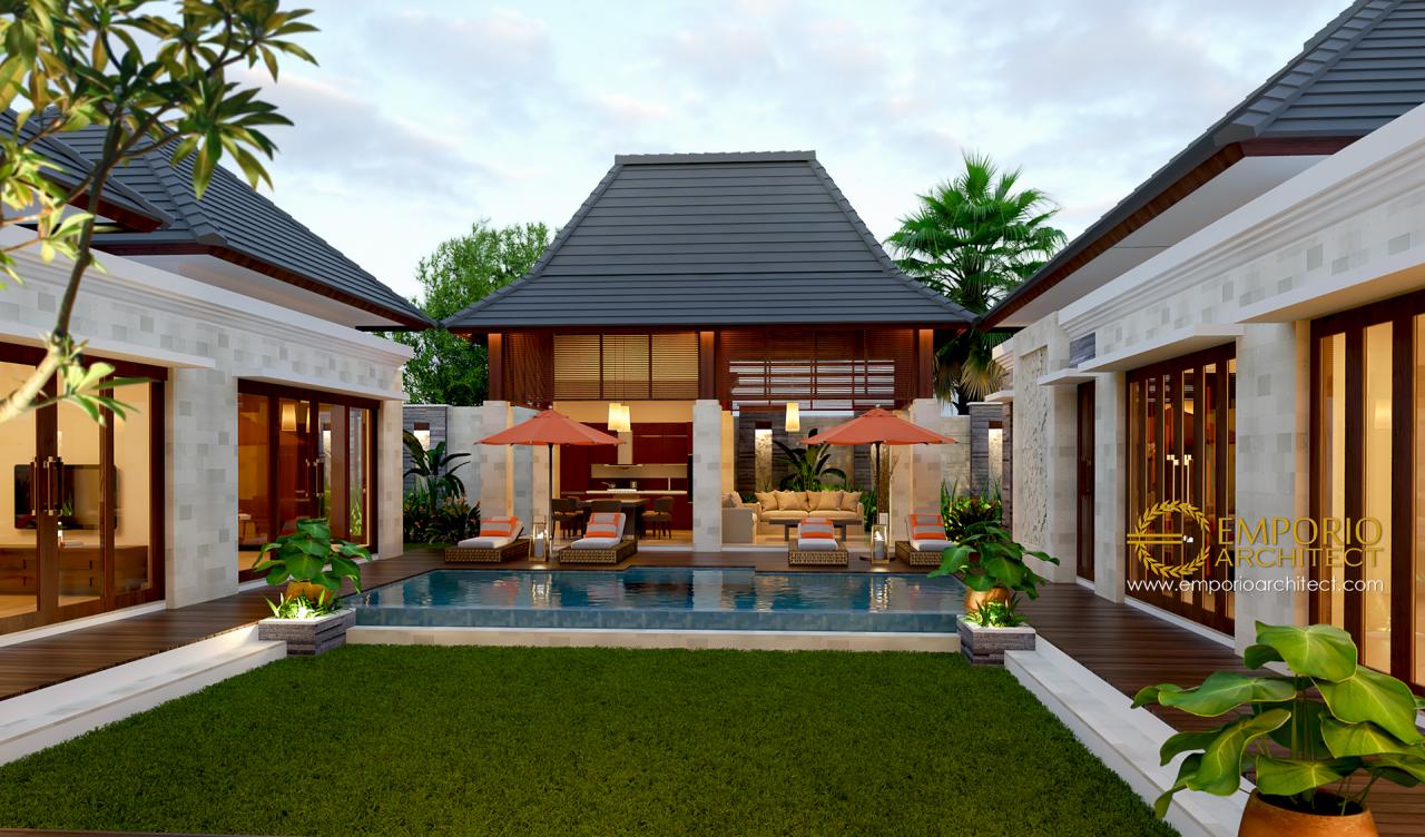 Desain Tampak Belakang Rumah Villa Bali 1 Lantai Bapak Fahrul di Maluku 2