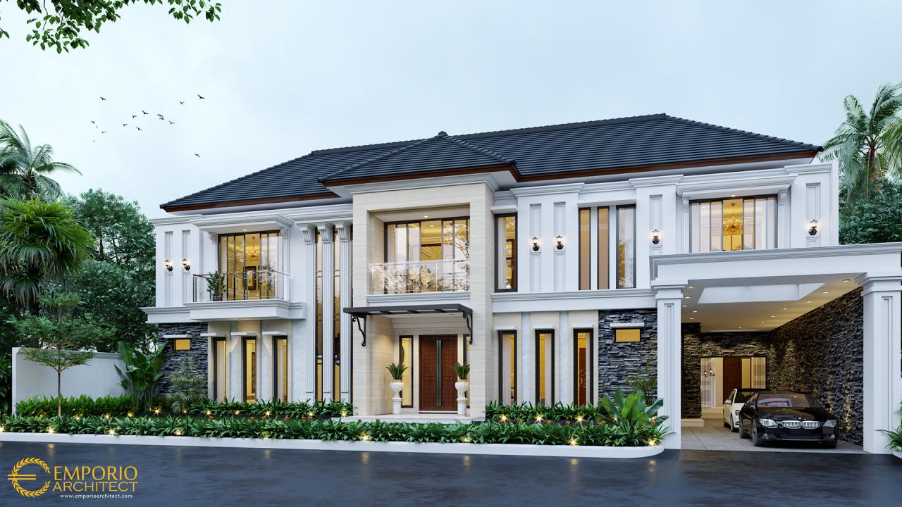 Desain Tampak Depan 1 Rumah Classic 2 Lantai Bapak Toni di Manado 1