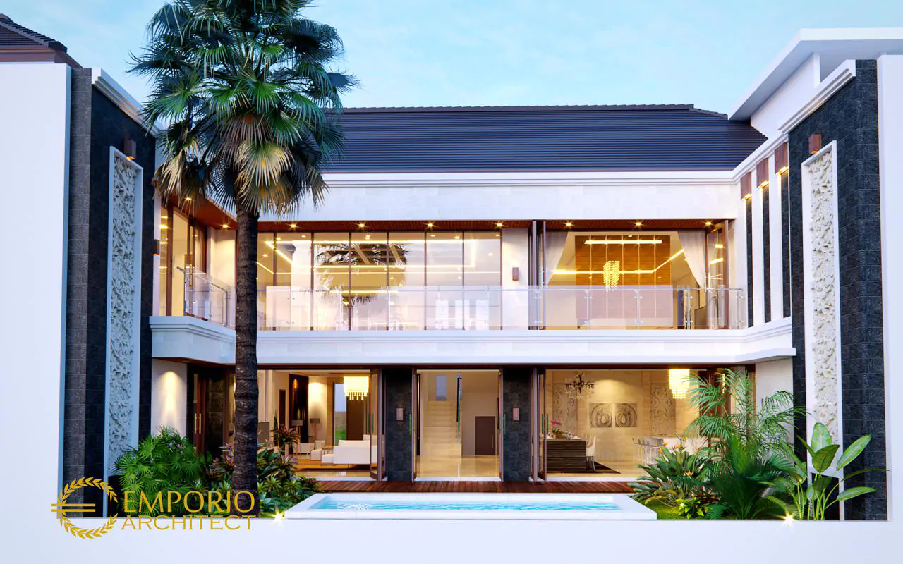Desain Tampak Belakang Rumah Hook Villa Bali 3 Lantai Bapak Hadi di Medan, Sumatera Utara 9725