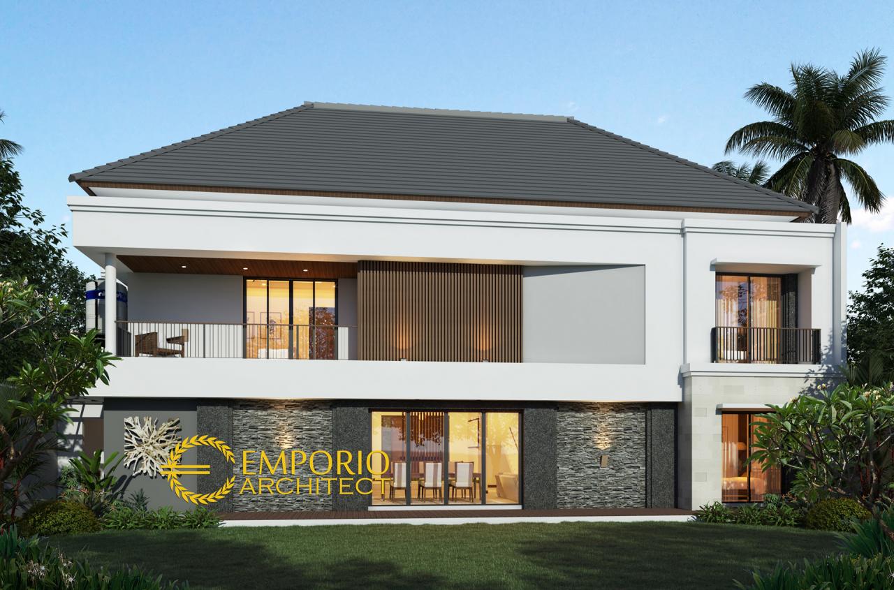 Desain Tampak Belakang Rumah Villa Bali 2 Lantai Ibu Emi di Medan, Sumatera Utara 2