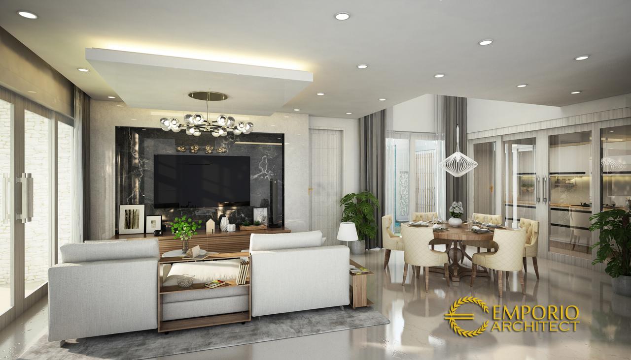 Desain Ruang Keluarga dan Ruang Makan Rumah Modern Tropis 2 Lantai Bapak Okov di Palembang 2