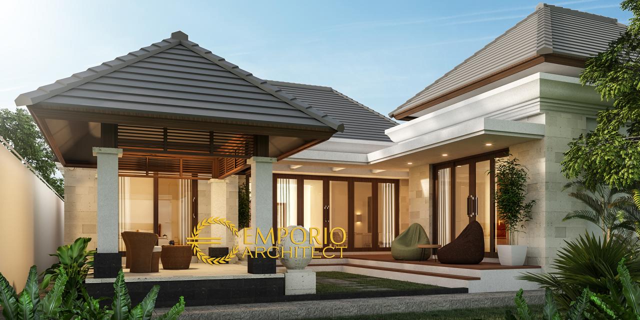 Desain Rumah Villa Bali 1 Lantai Bapak Ian di Palembang 