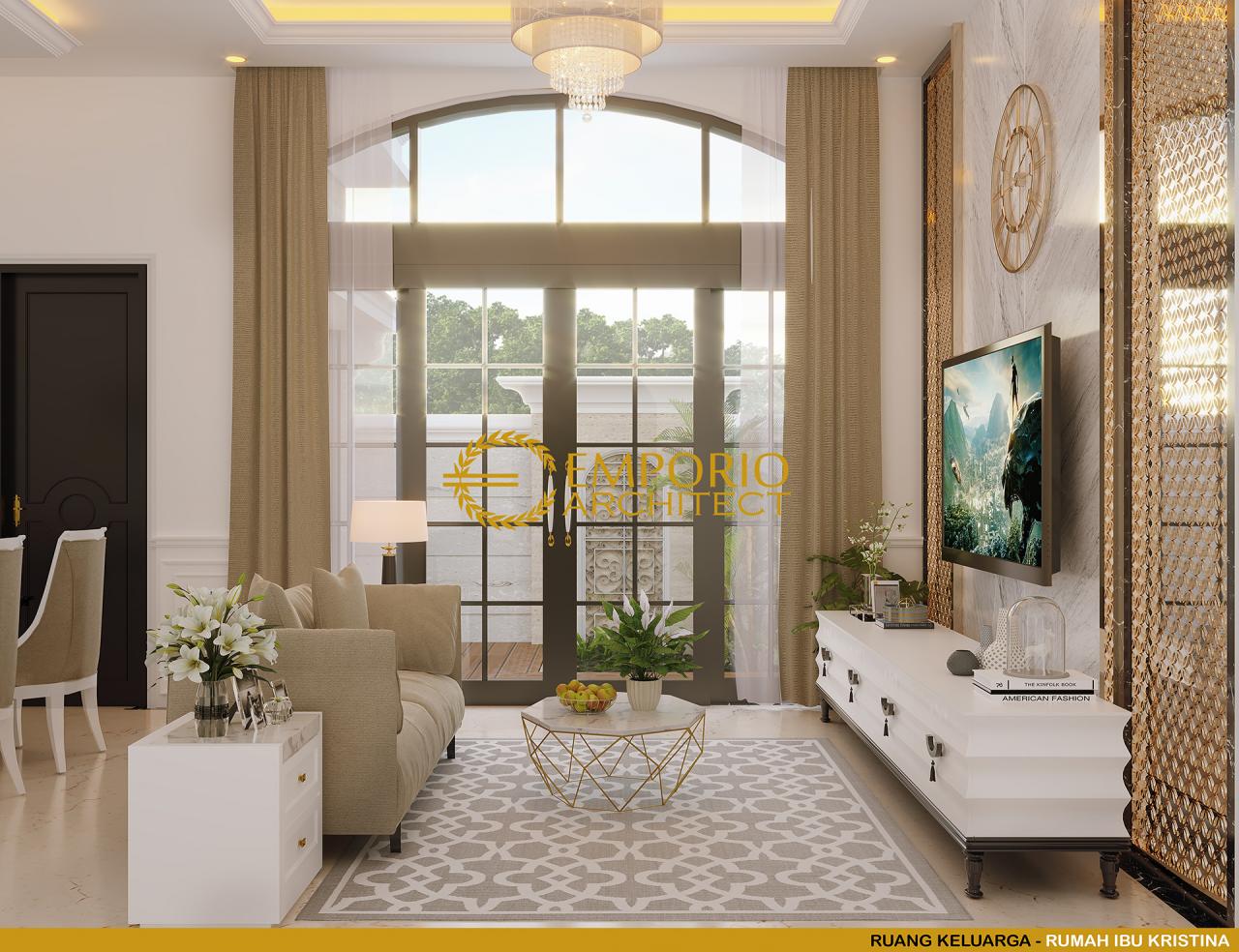 Desain Ruang Keluarga Rumah Classic 1 Lantai Ibu Kristina Howay di Papua 4