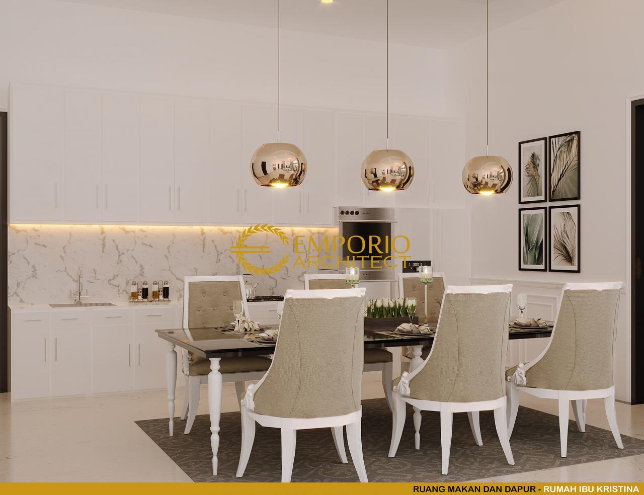 Desain Ruang Makan dan Dapur Rumah Classic 1 Lantai Ibu Kristina Howay di Papua 5