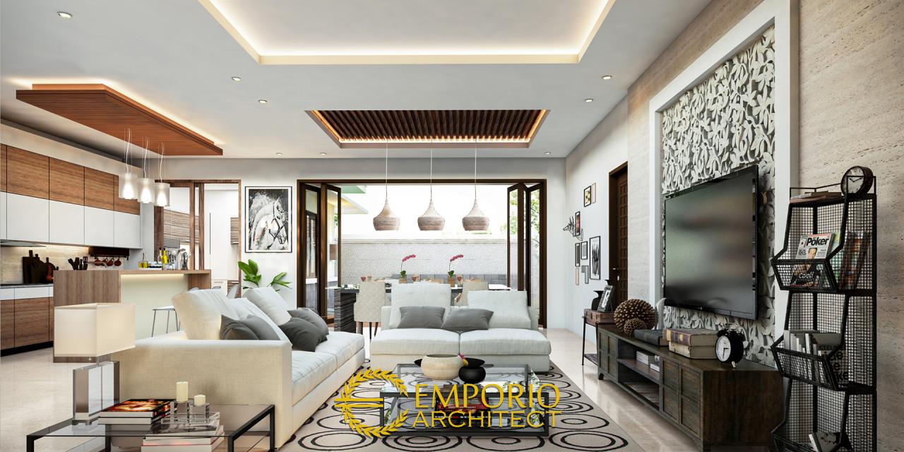 Desain Ruang Keluarga Rumah Villa Bali 1 Lantai Bapak Indra di Pekanbaru, Riau 3