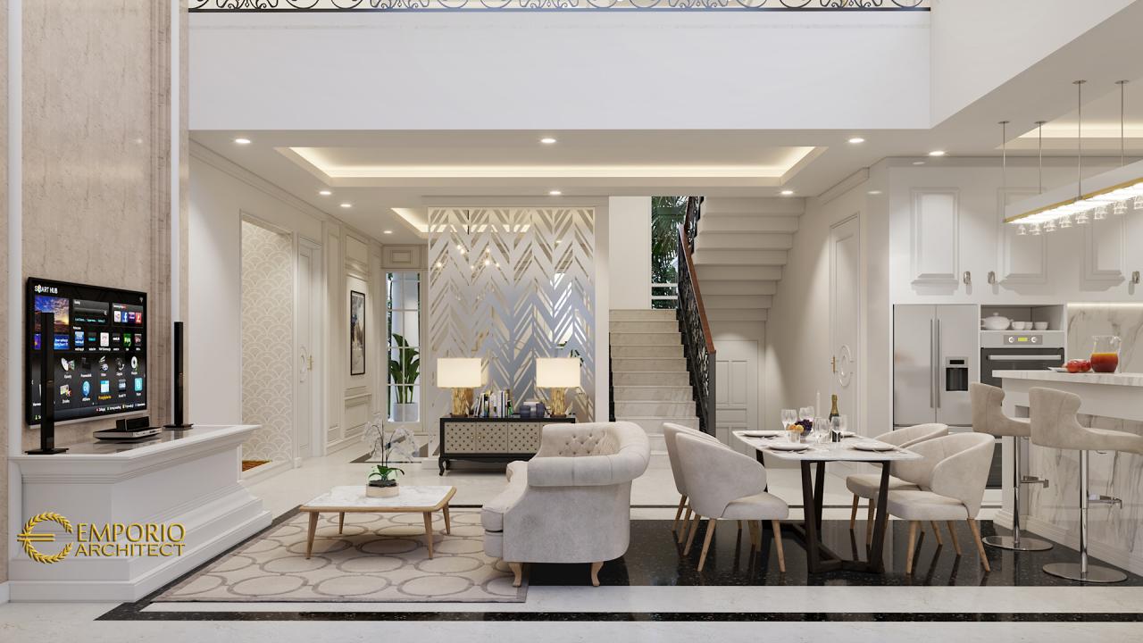 Desain Ruang Keluarga dan Ruang Makan Rumah Classic 2 Lantai Bapak Suza di Pekanbaru, Riau 3