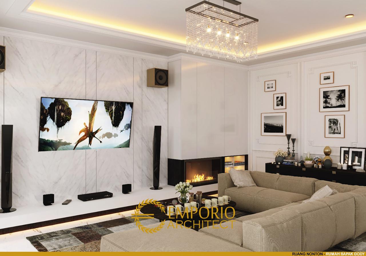 Desain Ruang Nonton Rumah Classic 2 Lantai Bapak Dody di Pekanbaru, Riau 6