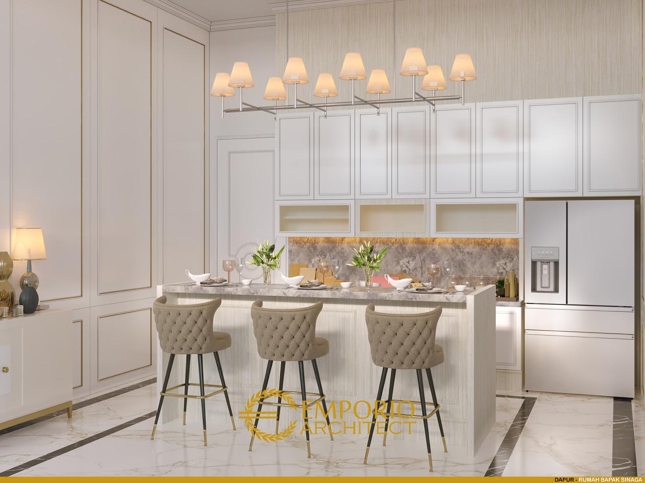 Desain Dapur Rumah Classic 3 Lantai Bapak Sinaga di Pekanbaru, Riau 5