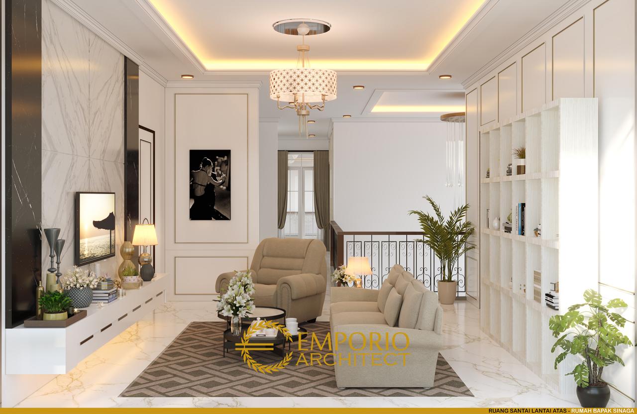 Desain Ruang Santai Lantai Atas Rumah Classic 3 Lantai Bapak Sinaga di Pekanbaru, Riau 8