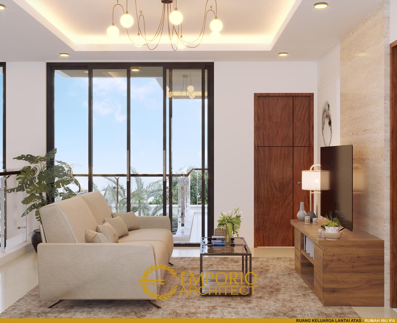 Desain Ruang Keluarga Lantai Atas Rumah Modern 2 Lantai Ibu Ifa di Pekanbaru, Riau 6