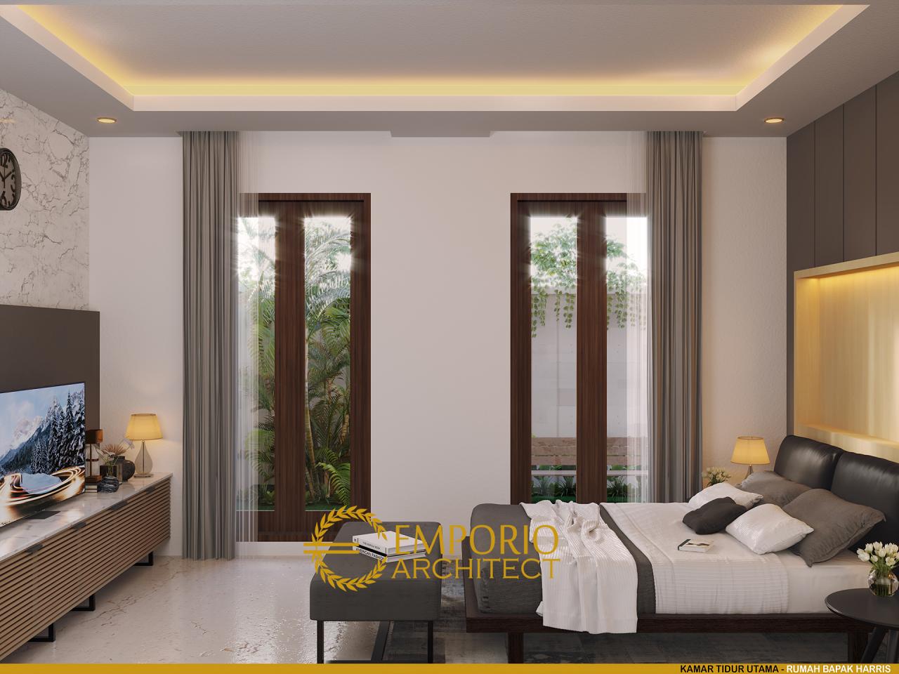 Desain Kamar Tidur Utama 1 Rumah Modern 2 Lantai Bapak Harris di Pekanbaru, Riau 6