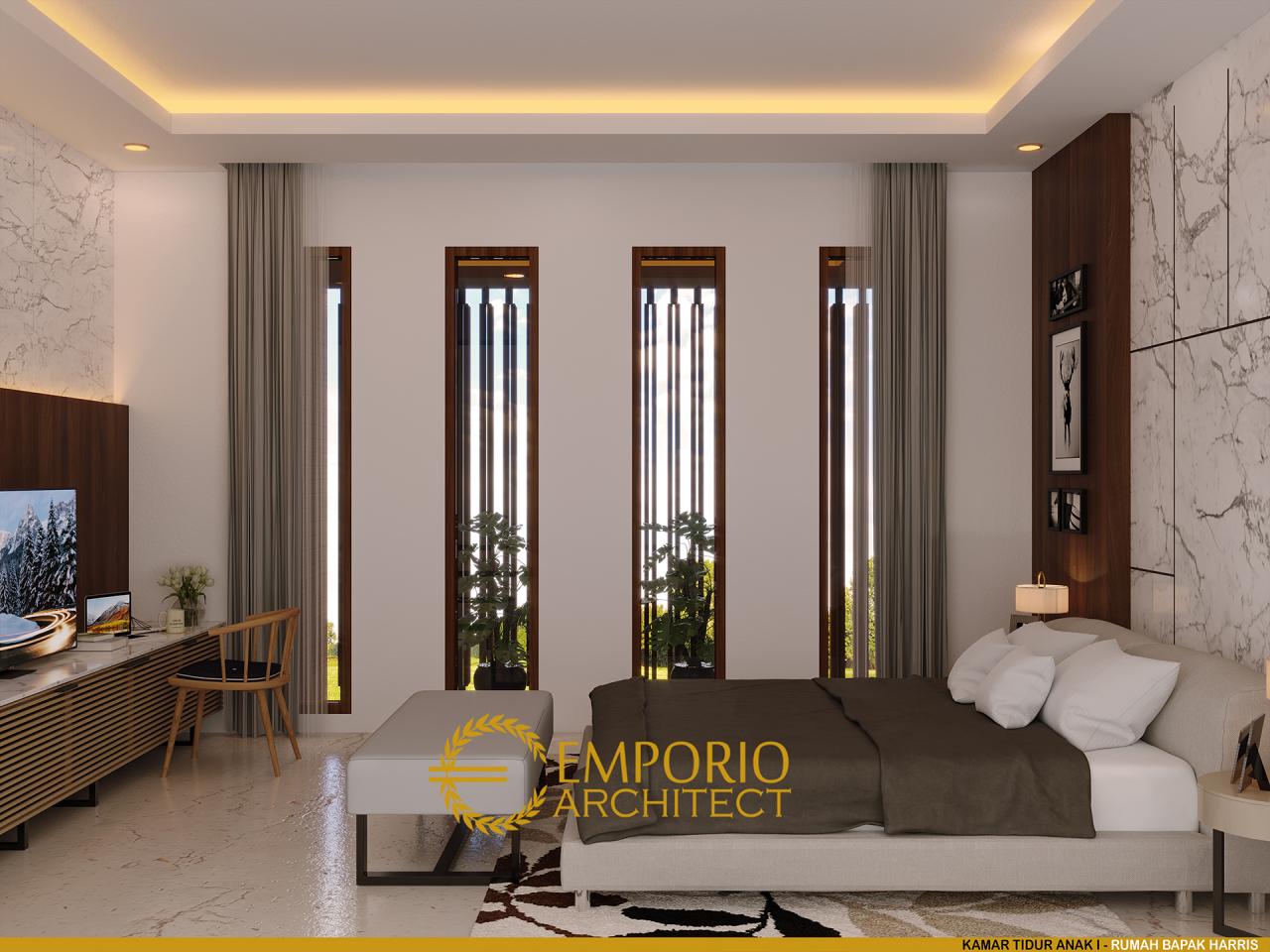Desain Kamar Tidur Anak 1 Rumah Modern 2 Lantai Bapak Harris di Pekanbaru, Riau 9