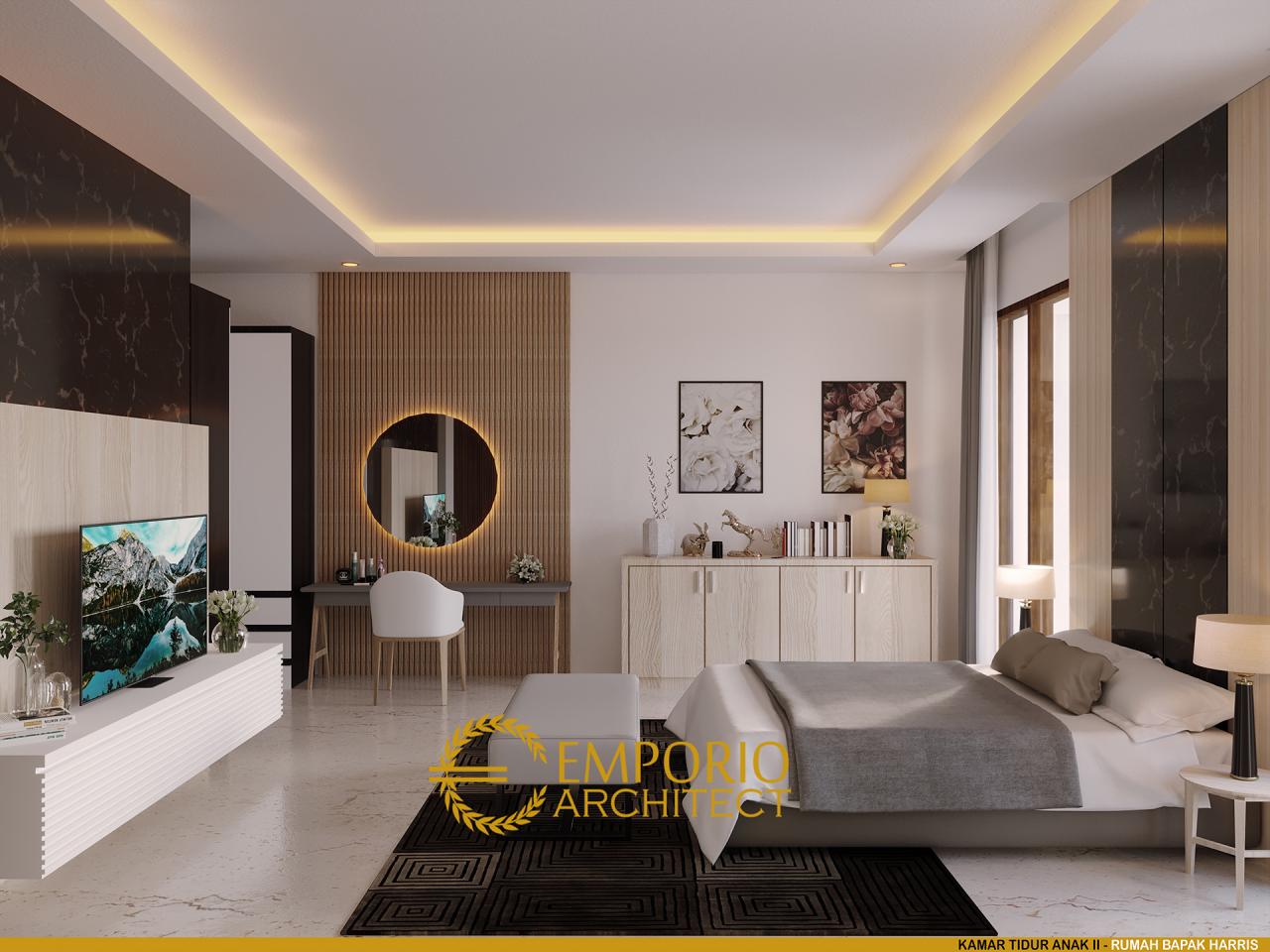 Desain Kamar Tidur Anak 2 Rumah Modern 2 Lantai Bapak Harris di Pekanbaru, Riau 10