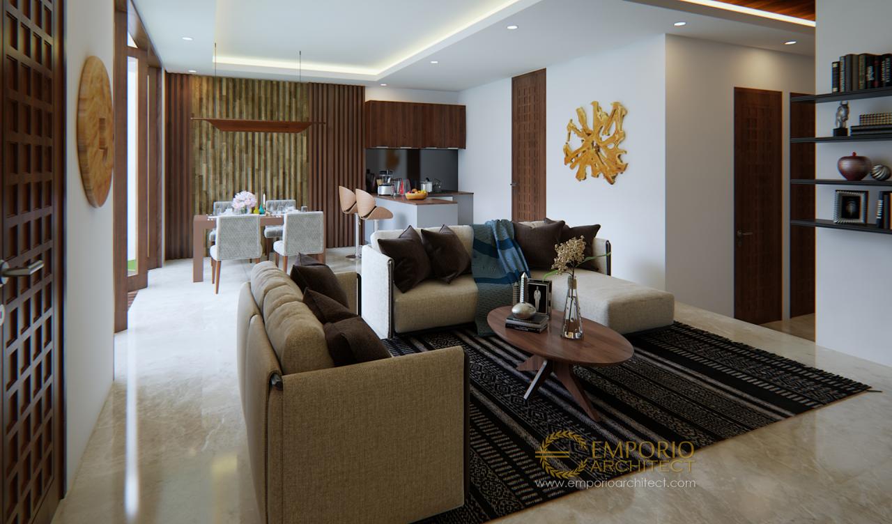 Desain Ruang Keluarga dan Ruang Makan Rumah Hook Villa Bali 2 Lantai Bapak Adi di Pondok Aren, Jakarta 3