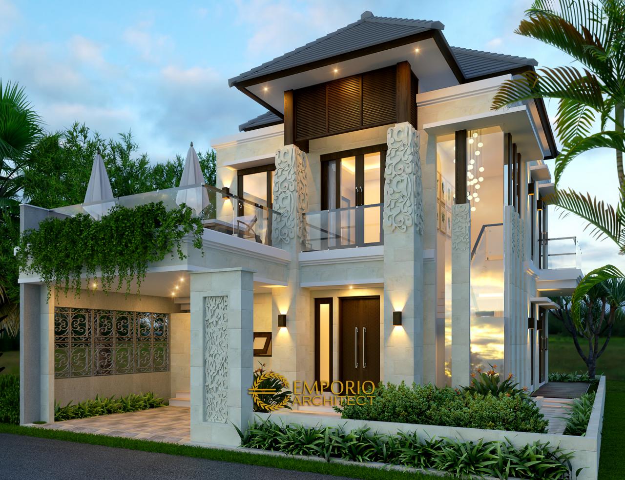 Desain Rumah Villa Bali 2 Lantai Bapak Setiawan di Puncak, Bogor