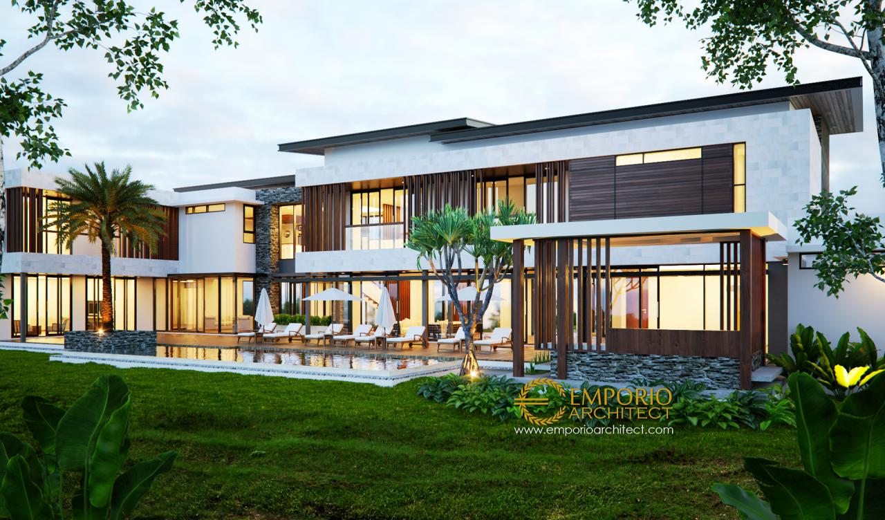Desain Tampak Belakang Villa Modern 2 Lantai Bapak Jafar di Purwakarta 2