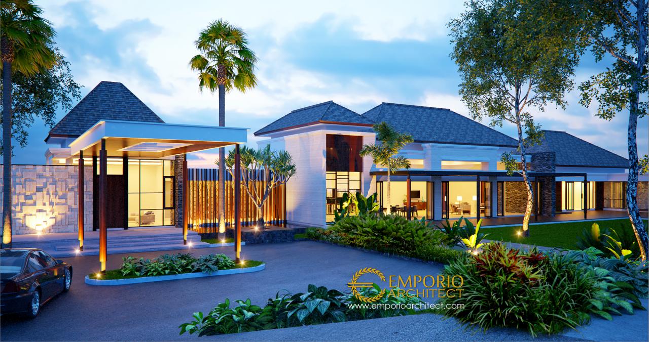 Desain Tampak Depan Villa III Style Villa Bali 1 Lantai Bapak Jafar di Purwakarta 1