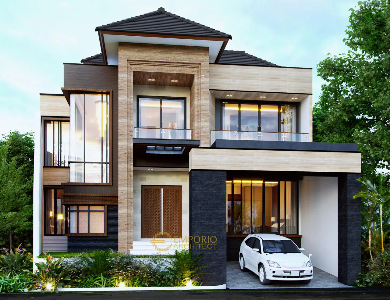 Desain Tampak Depan Rumah Modern 2 Lantai Bapak Kiki di Semarang, Jawa Tengah 8910
