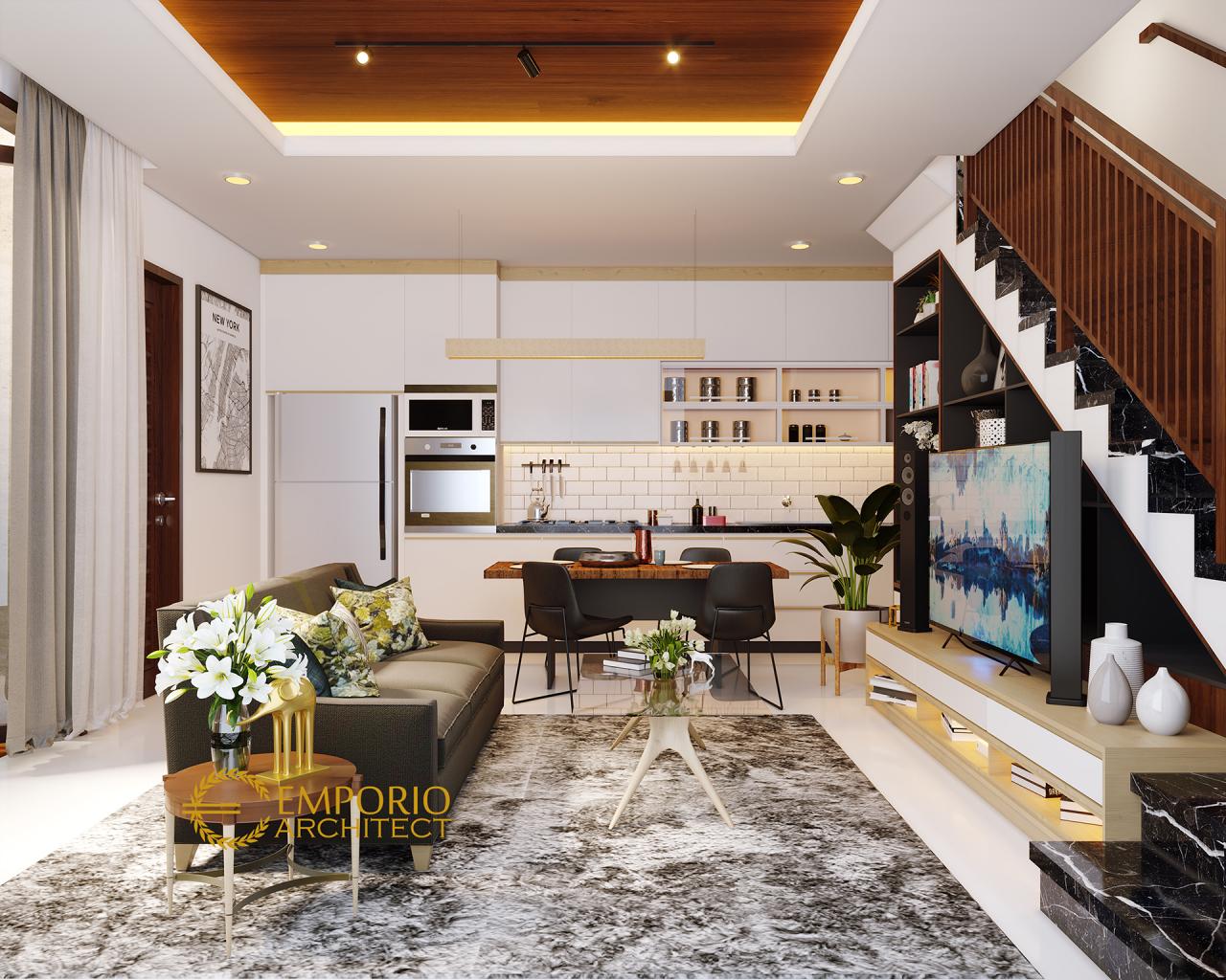 Desain Ruang Keluarga Lantai Bawah Rumah Modern 3 Lantai Bapak Adam di Serpong, Banten 3