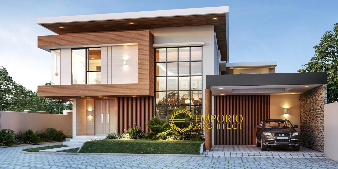 Desain Tampak Depan Rumah Modern 2 Lantai Ibu Liza di Sorong, Papua Barat 1