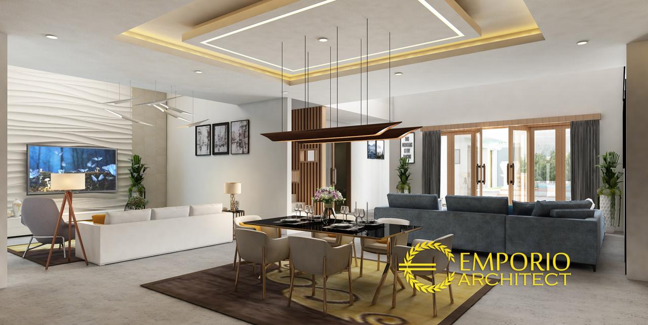 Desain Ruang Keluarga dan Ruang Makan Rumah Villa Bali 2 Lantai Ibu Rika di Sorong, Papua Barat 5