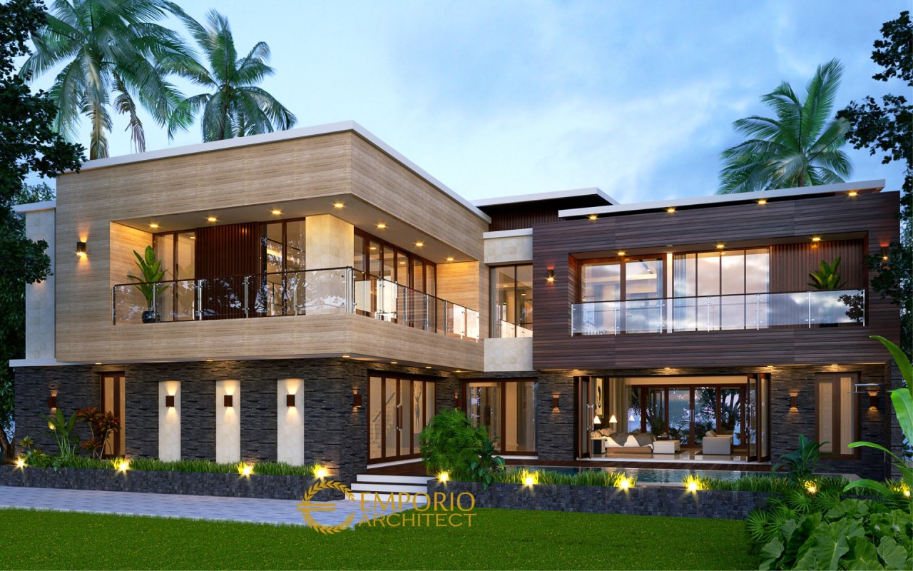  Desain  Rumah  Modern  2 Lantai Bapak Andy di Sumatera Utara 
