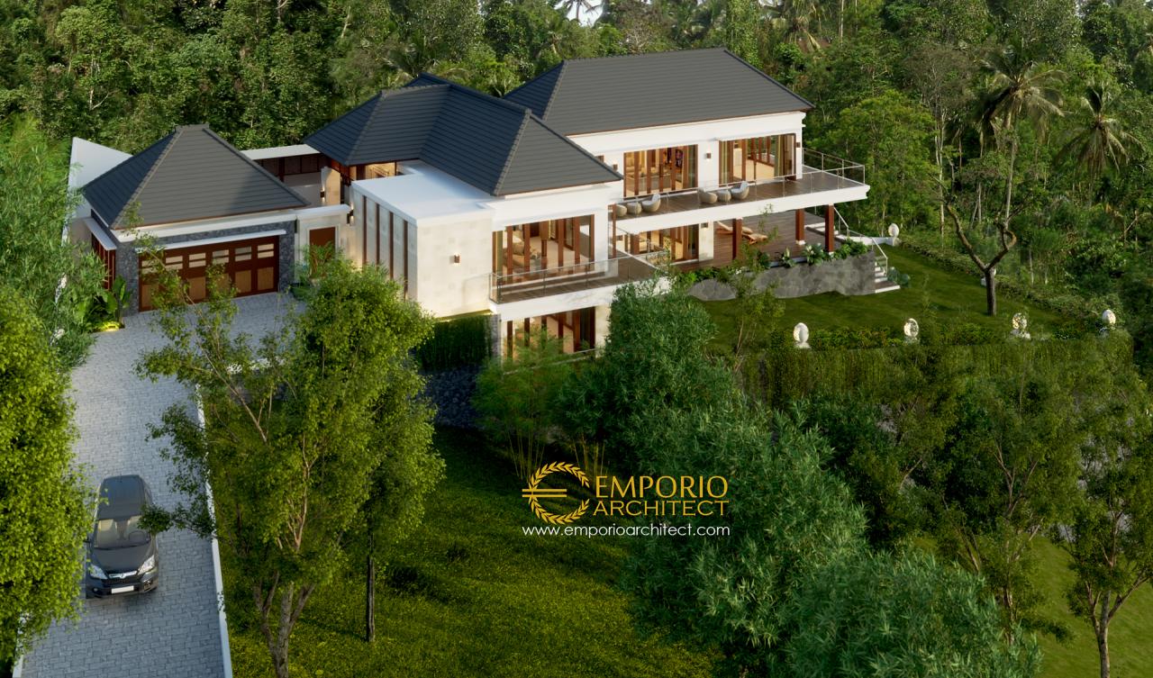 Desain Exterior Rumah Villa Bali 2 Lantai Ibu Rahma di Sumedang, Jawa Barat 3