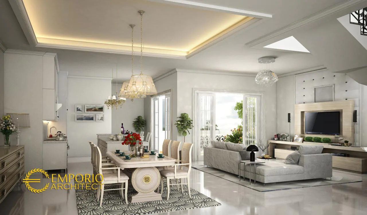 Desain Ruang Keluarga dan Ruang Makan Rumah Classic 3 Lantai Bapak Erik di Sunter, Jakarta 10384