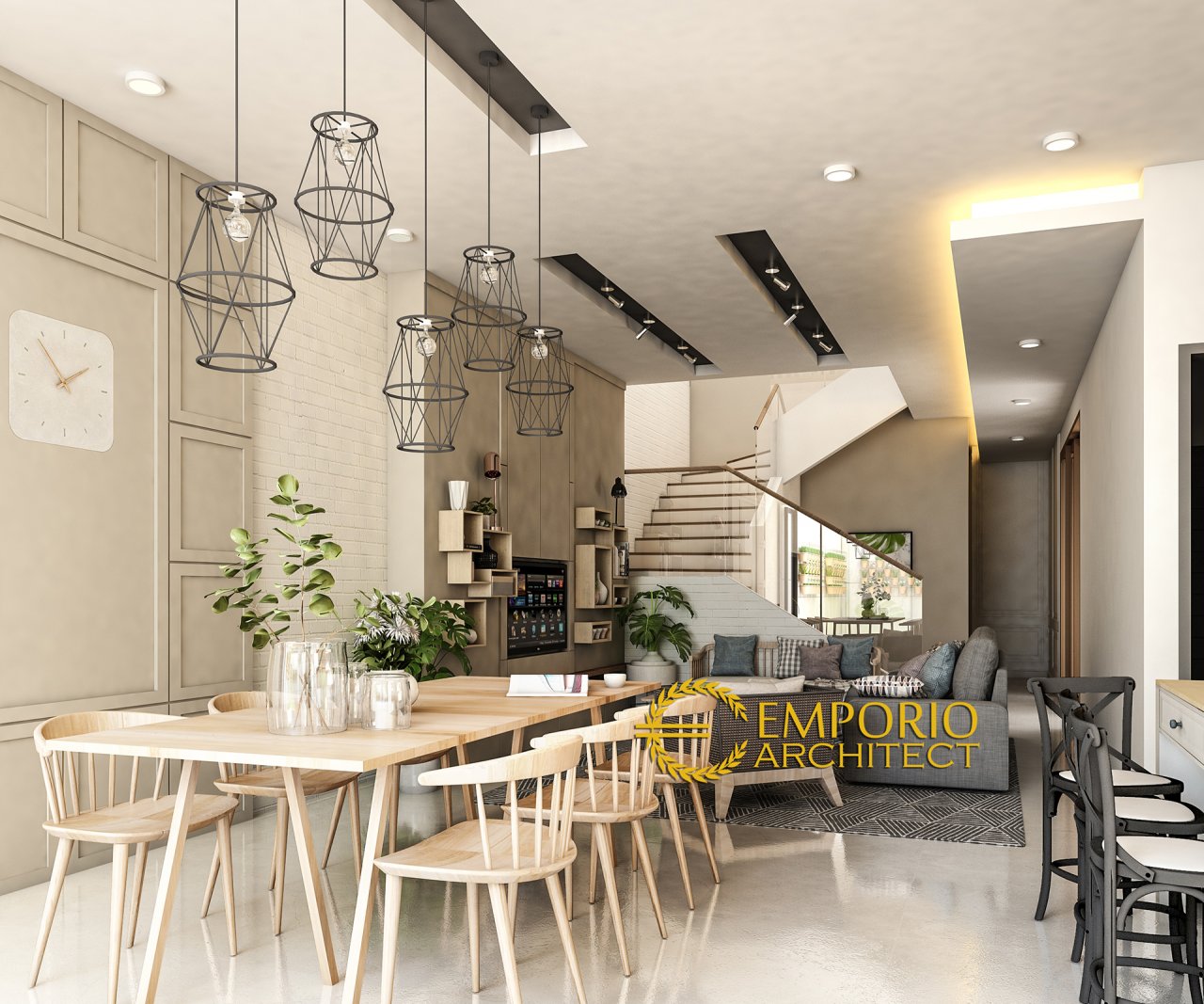 Desain Ruang Makan dan Ruang Kelaurga Rumah Ibu Ratih di Surabaya 2