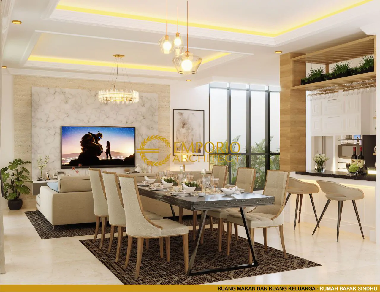 Desain Ruang Makan dan Ruang Keluarga Rumah Bapak Sindhu di Surabaya, Jawa Timur 6387