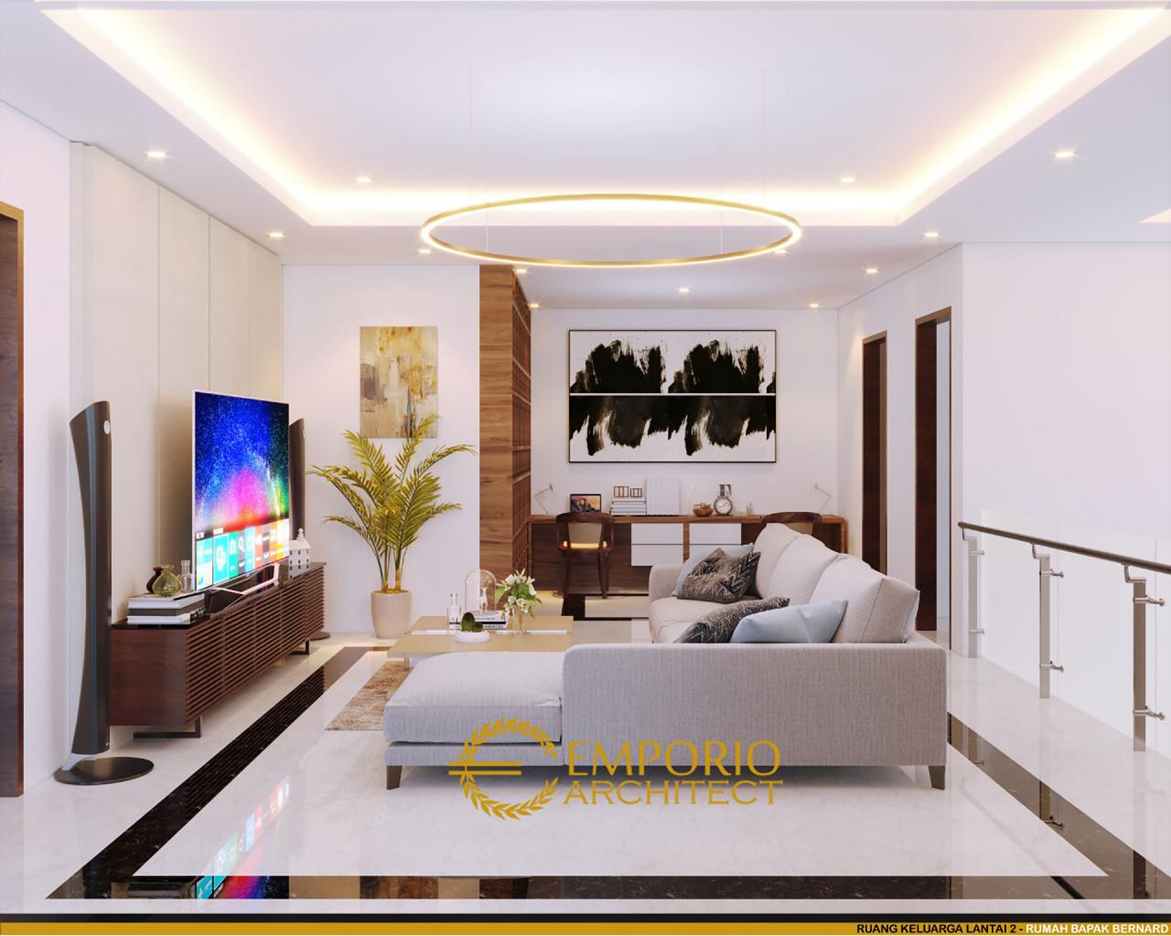 Desain Ruang Keluarga Lantai 2 Rumah Modern 2 Lantai Bapak Bernard di Tangerang, Banten 9