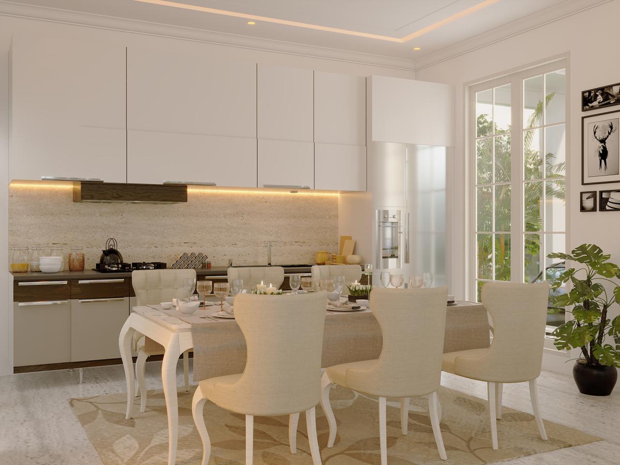 Desain Ruang Makan Rumah Hook Classic 2 Lantai Bapak Oscar di Tangerang, Banten 4