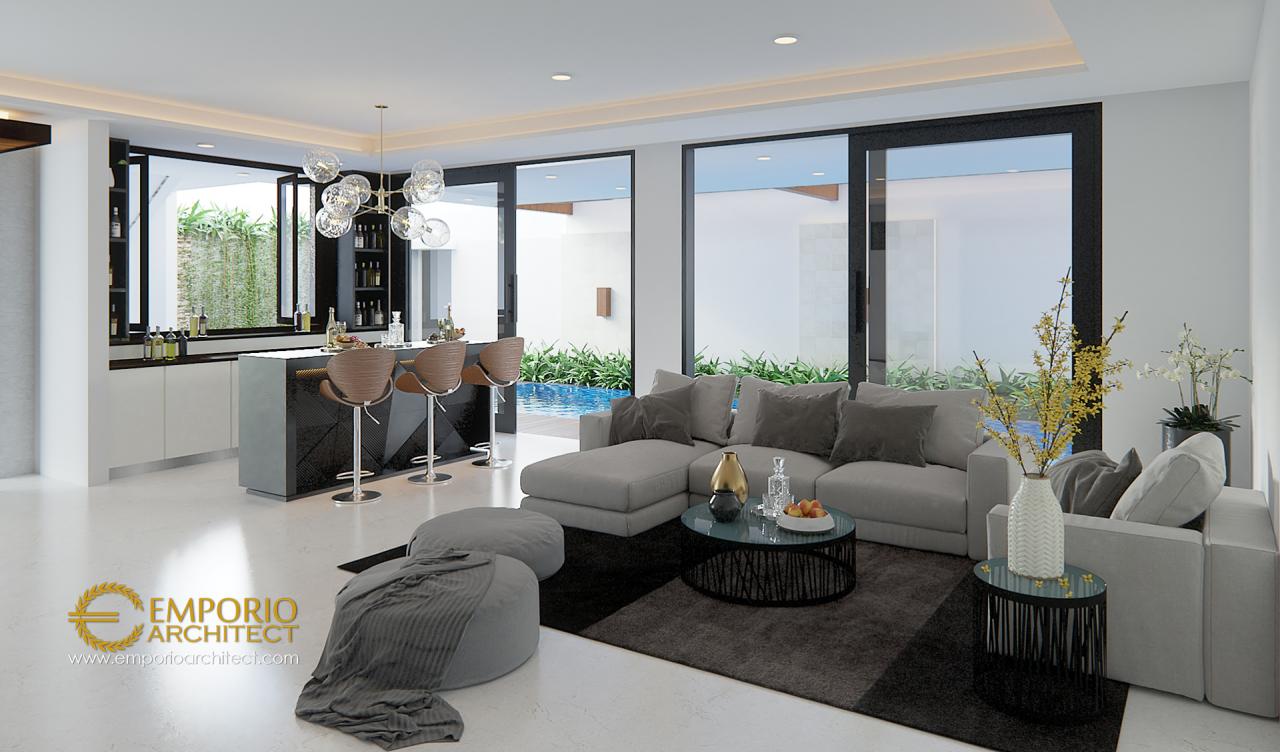 Desain Ruang Keluarga Rumah Modern 3 Lantai Ibu Shirly di Tangerang 3