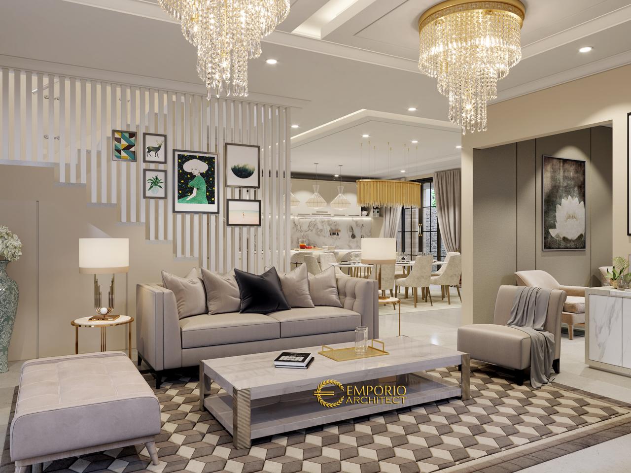 Desain Ruang Keluarga Rumah Hook Classic 2 Lantai Ibu Susan di Tangerang 3