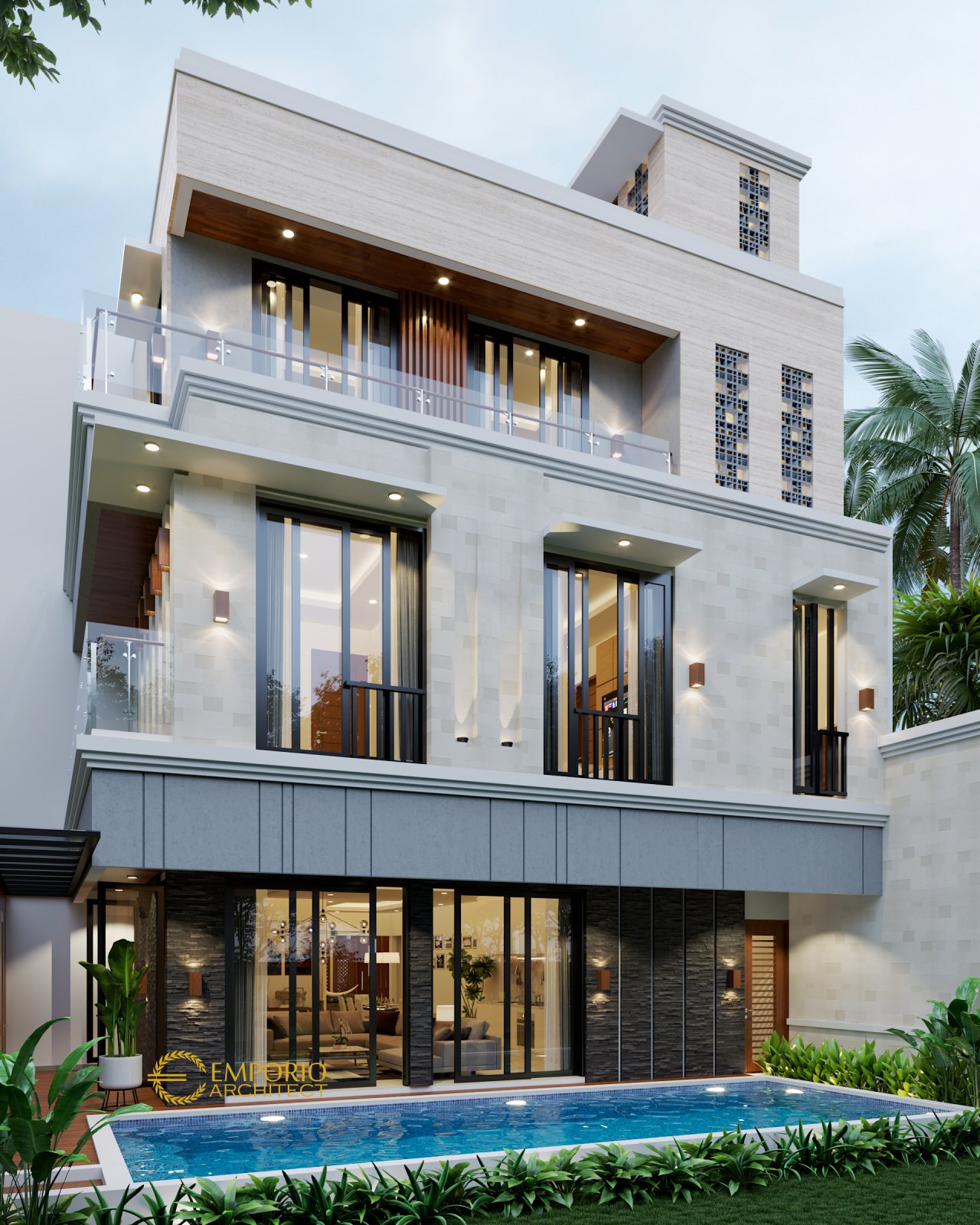 Desain Rumah Modern 3 Lantai Mr. Hr di Tangerang 2