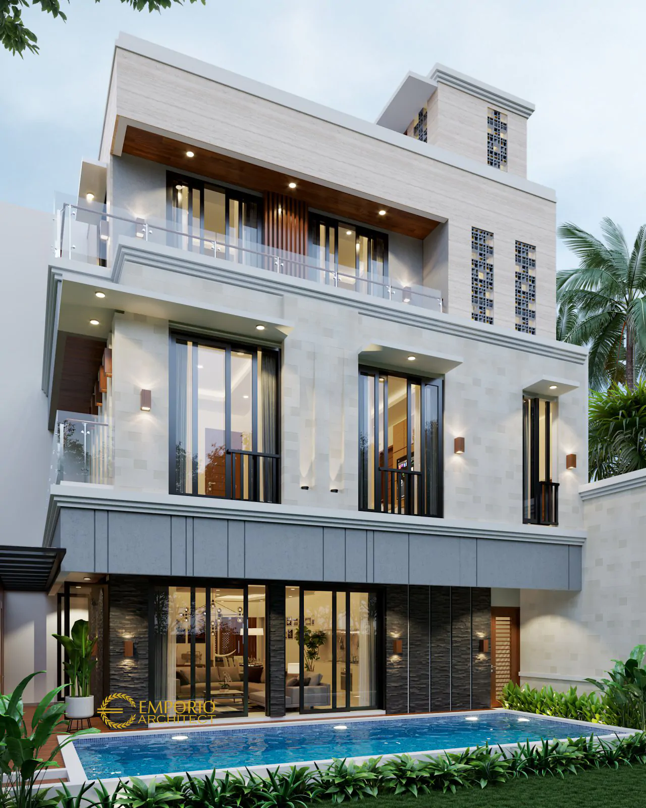 Desain Rumah Modern 3 Lantai Mr. Hr di Tangerang 7325