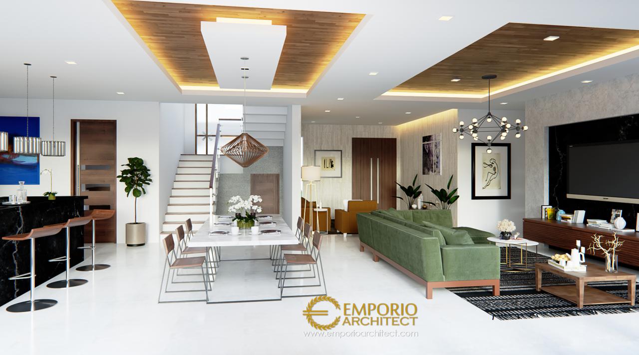 Desain Ruang Keluarga dan Ruang Makan Rumah Modern 2 Lantai Ibu Weni di Tanjung Selor, Kalimantan Utara 3