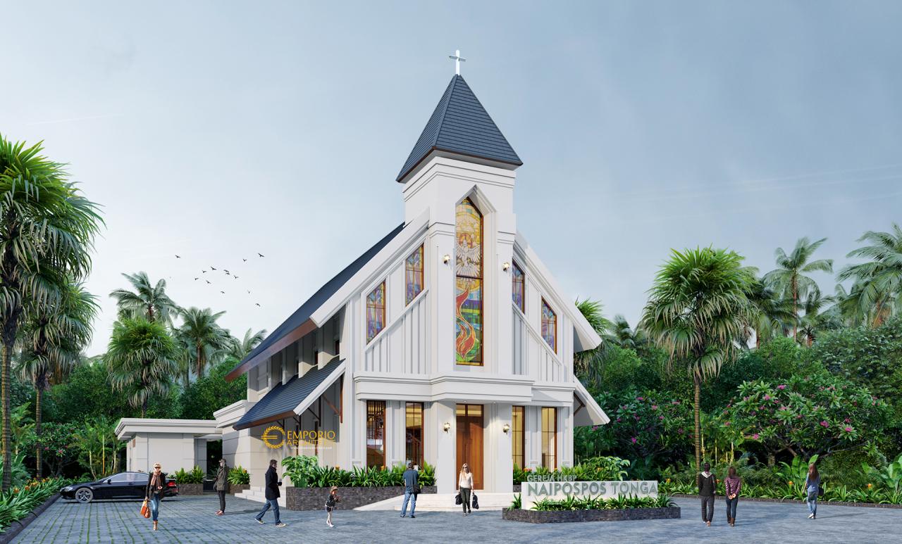 Desain Exterior 2 Gereja Naipospos Tonga Classic 2 Lantai di Tapanuli, Sumatera Utara 2