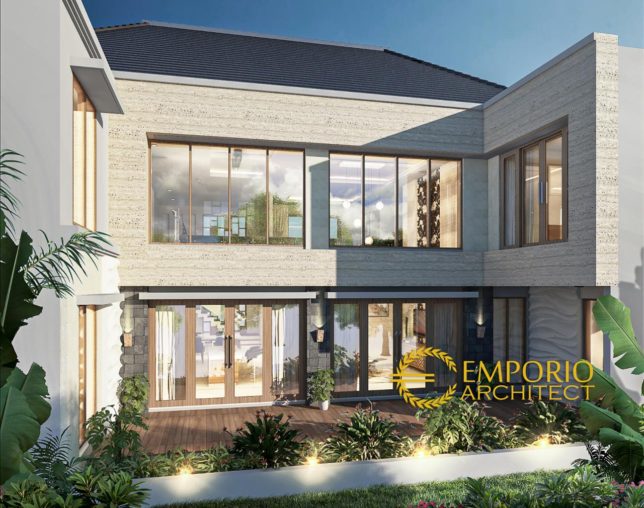 Desain Tampak Belakang Rumah Villa Bali 2 Lantai Bapak Muhammad Karim di Yogyakarta 3