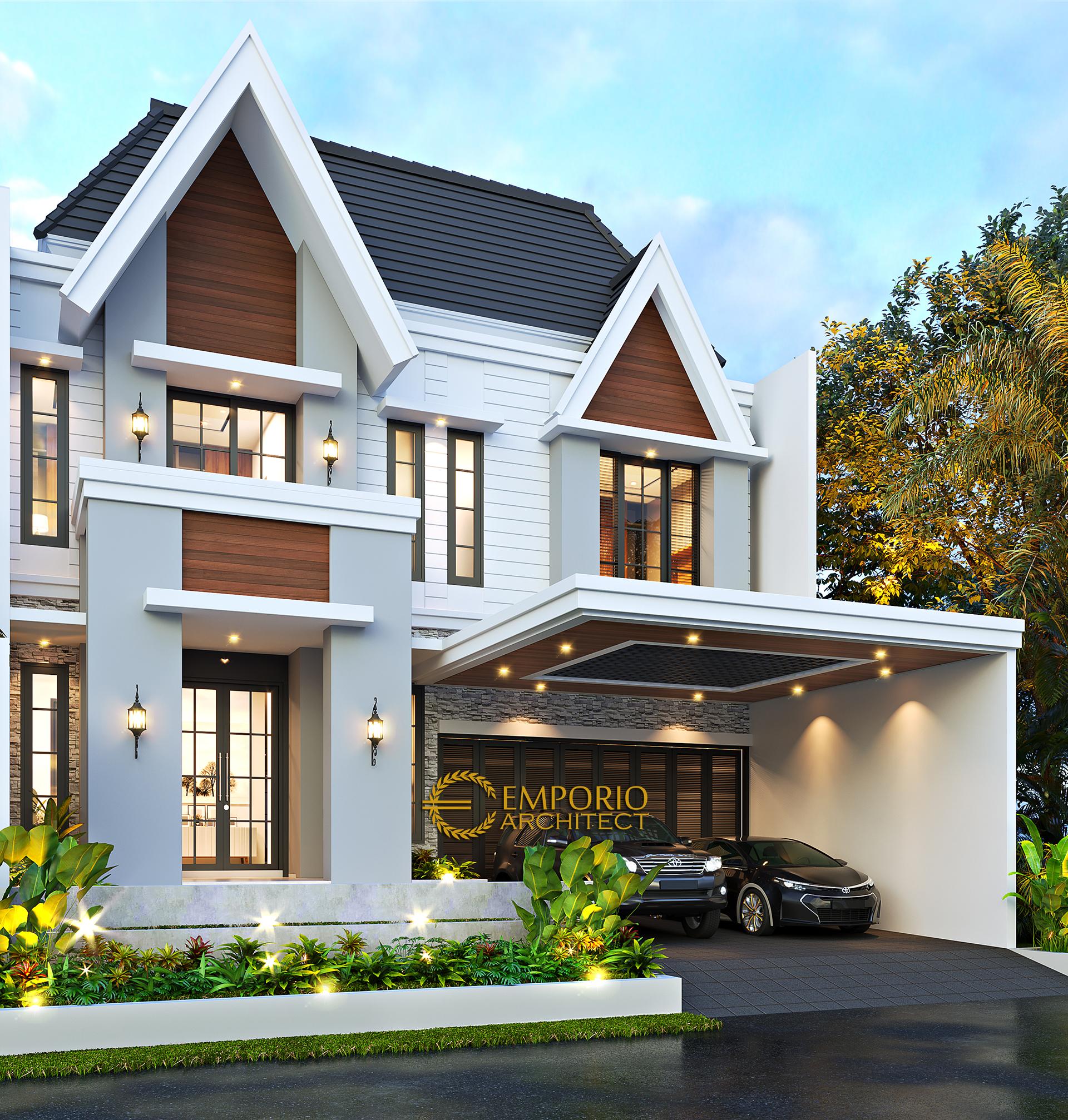 Desain Rumah American Classic 2.5 Lantai Bapak Bowo di Tegal, Jawa Tengah